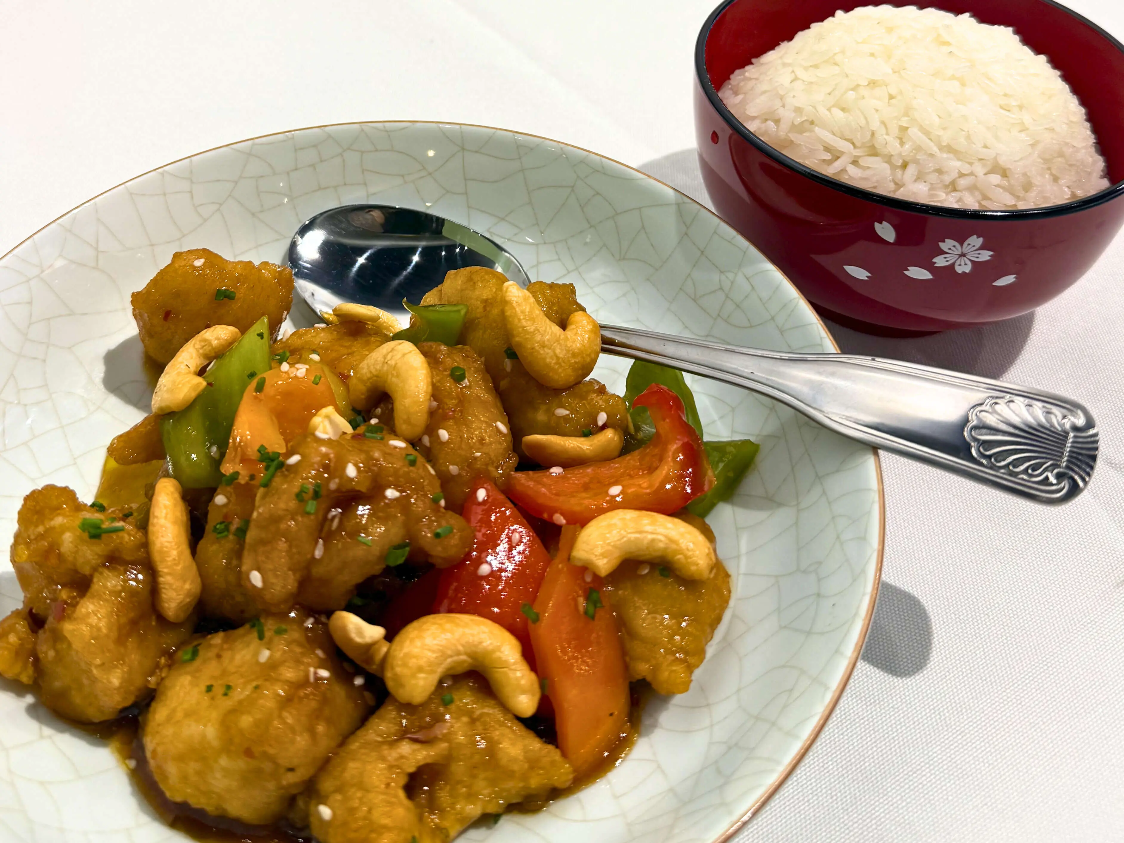 Tasty chicken with cashews and bell peppers at Big 8, a Chinese Restaurant in Lincoln